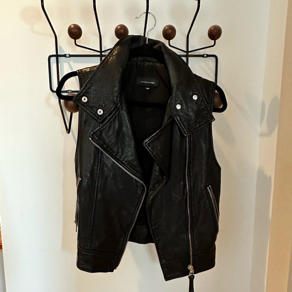 Mackage Black Leather Vest